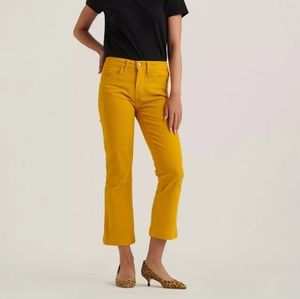 Lucky brand crop boot cut mid rise corduroy jeans, 30", yellow